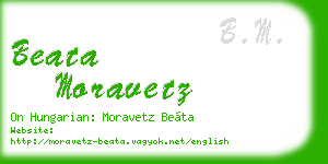 beata moravetz business card